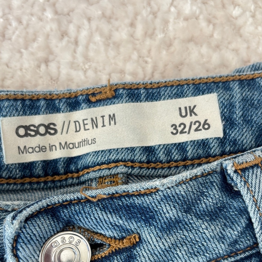 ASOS Denim Women's High Rise Blue Jeans - Picture 2 of 5